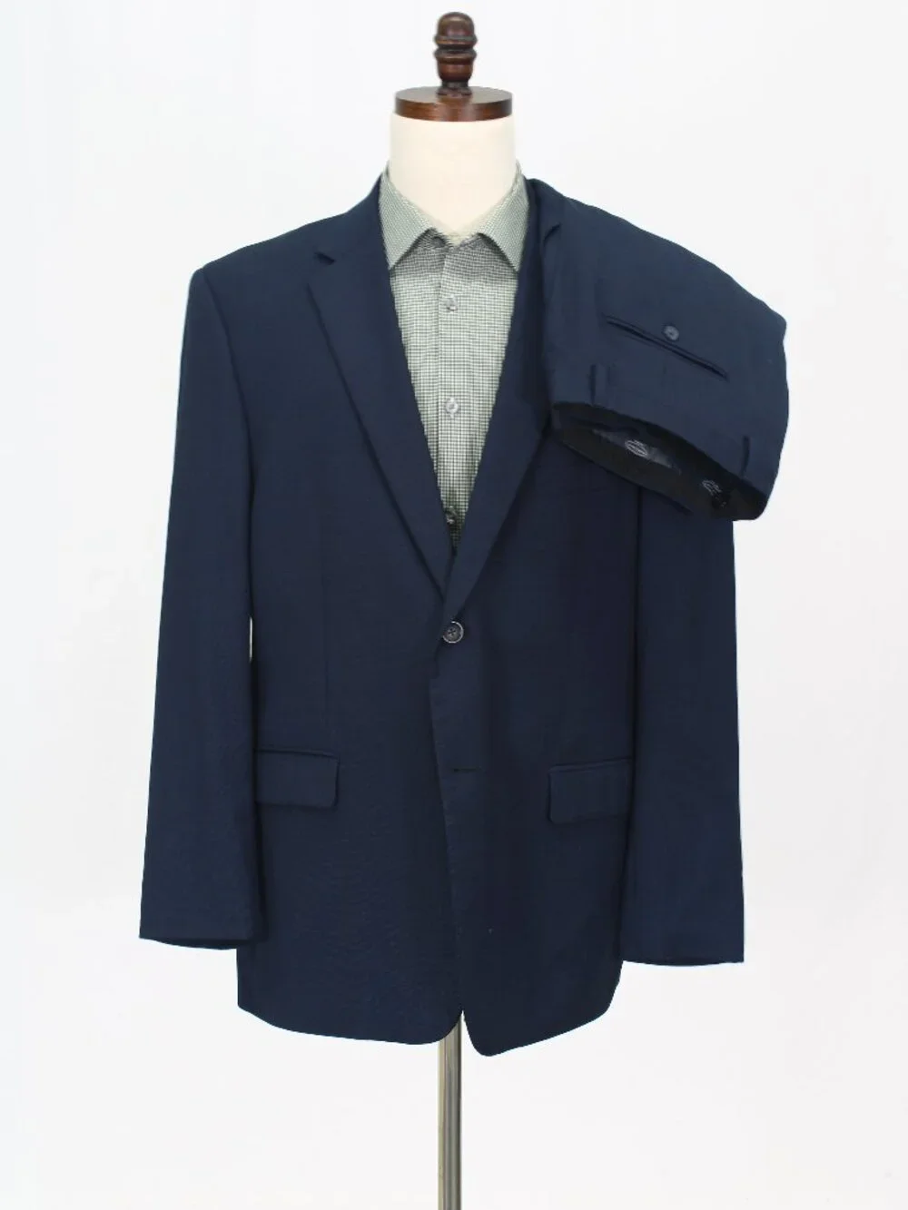 Pronto Uomo 46R 40x30 Navy Full Suit 2-Button Solid R965